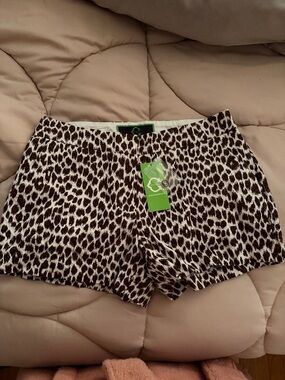 C. Wonder Brown and White Leopard Print Cargo Shorts